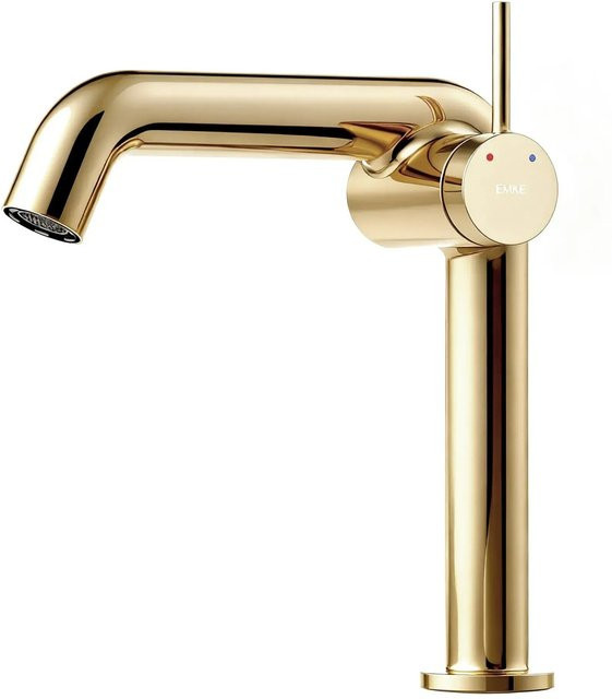 Emke Waschtischarmatur Mischbatterie für das Bad in Champagnergold, Einhebelmischer, B/H/T: 22,2 x 7,6 x 20,0 cm - Bild 1