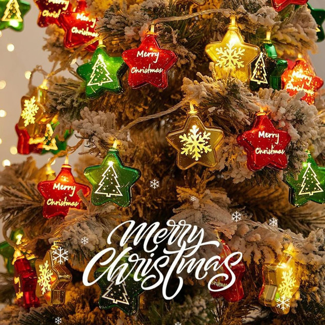 Peach Forest LED Stern Fee Lichterkette mit 10 oder 20 LEDs in Multicolour für Weihnachtsbaum, Party und Hochzeit, batteriebetrieben - Bild 1