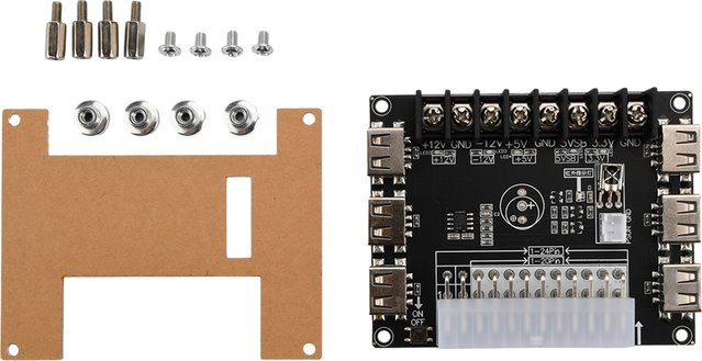 diymore ATX Netzteil Breakout Board Kit mit Acrylgehäuse, Adapter Modul für 20/24 Pins, Farben: Transparent und Schwarz - Bild 1