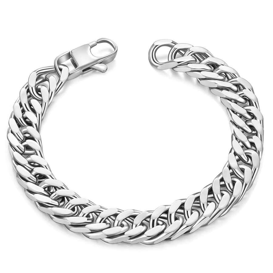 YDSMOSO Armband mit Seitenkette, Edelstahl, Silber, Unisex - Bild 2