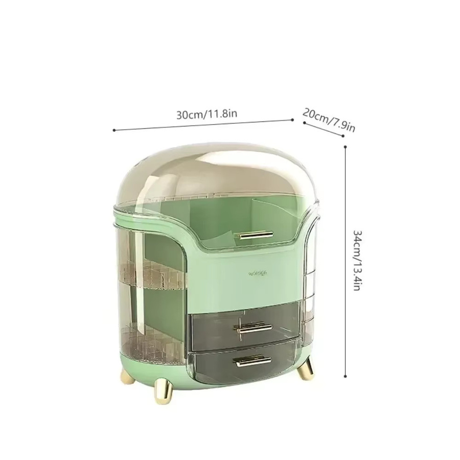 Transparentes Make-up Organizer aus Acryl als staubdichte Kosmetik- und Schmuckbox mit großer Kapazität, Breite: 34,0 cm, Tiefe: 30,0 cm - Bild 3