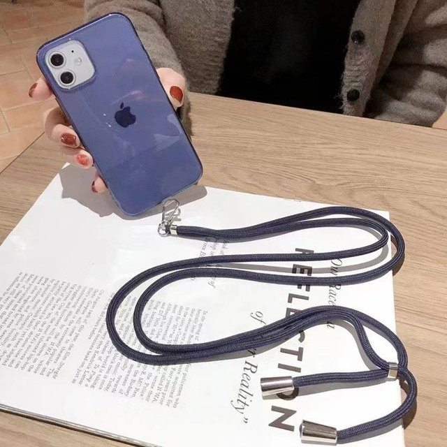 WSSHE Universeller verstellbarer Handy-Lanyard-Gurt in Blau als Anti-Verlust-Umhängeband für dein iPhone 13 und 14 - Bild 1