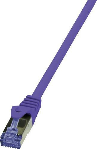 LogiLink CQ302VS RJ45 Patchkabel CAT 6a S/FTP Ethernet/LAN Violett 0,50 m - Bild 1