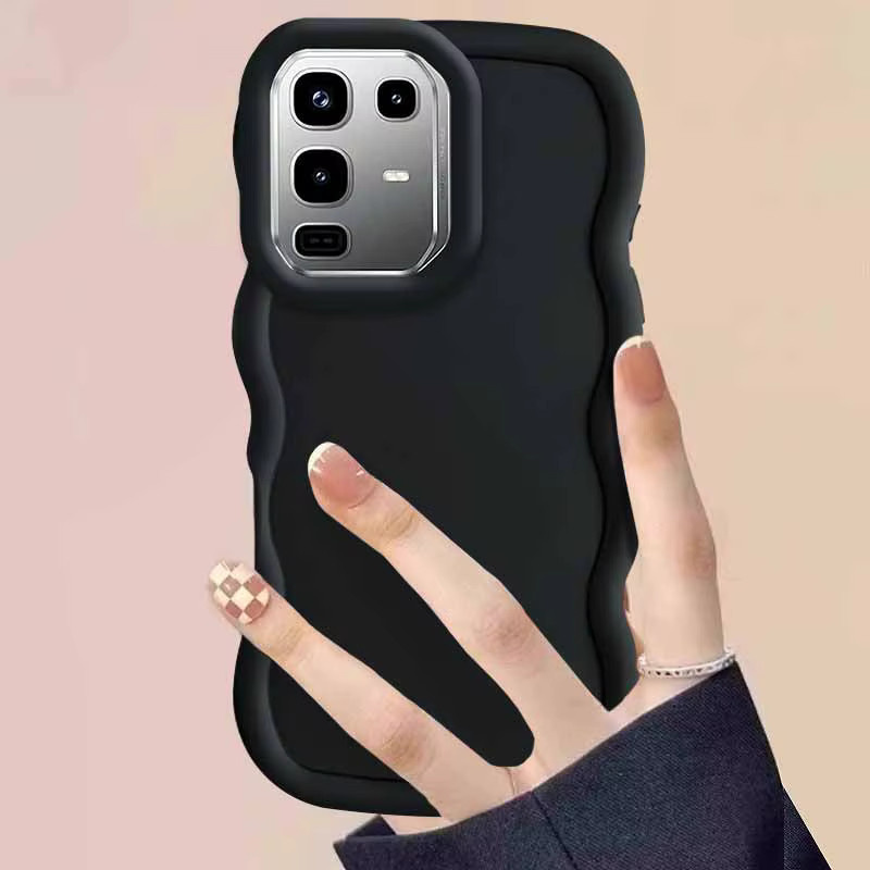Wellenförmige Silikon-Handyhülle für Infinix Note 50, Note 40 Pro, Note 60, Farbe: Schwarz - Bild 2