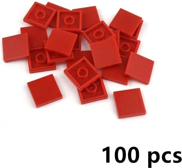 Yiran toy DIY Erleuchten Baustein Flache Fliese 2x2 Steine, Rot, ab 6 Jahren - Bild 1