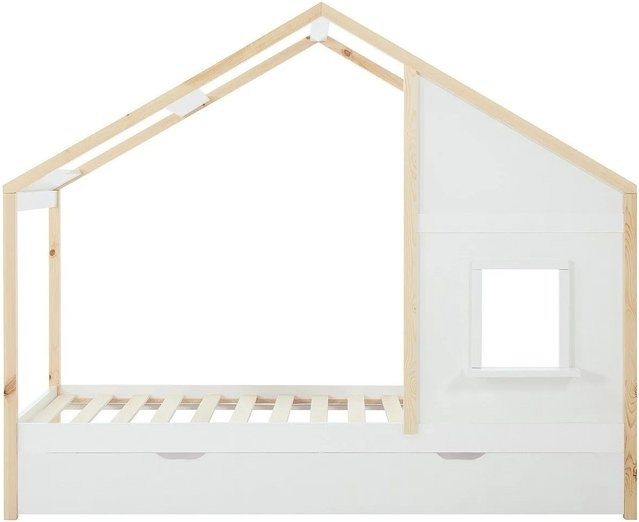 Vente-unique Hausbett Rinelya für Kinder in Weiß mit Schubladen, B/T: 90 x 190 cm - Bild 1