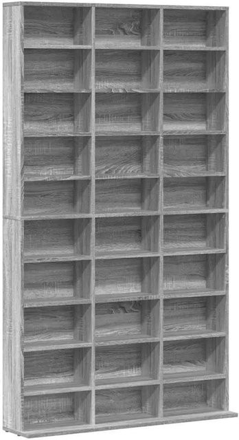 vidaXL CD-Regal in Grau Sonoma aus Holzwerkstoff, B/T/H: 102 x 23 x 177,5 cm - Bild 1