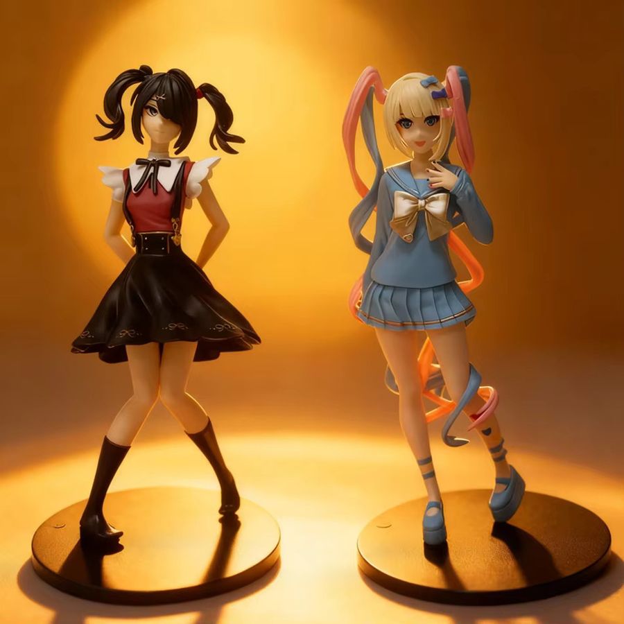 2er-Set Anime Streamer Girl Actionfiguren aus PVC, Multicolor, Höhe: 18,5 cm - Bild 2