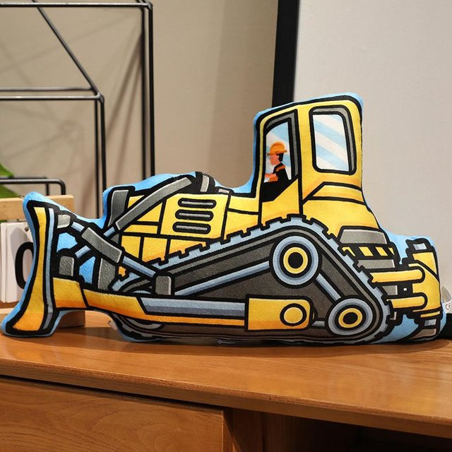 Cartoon-Bagger Lader LKW Stoffpuppe, Plüsch / Textil, 40cm, ab 14 Jahre - Bild 1