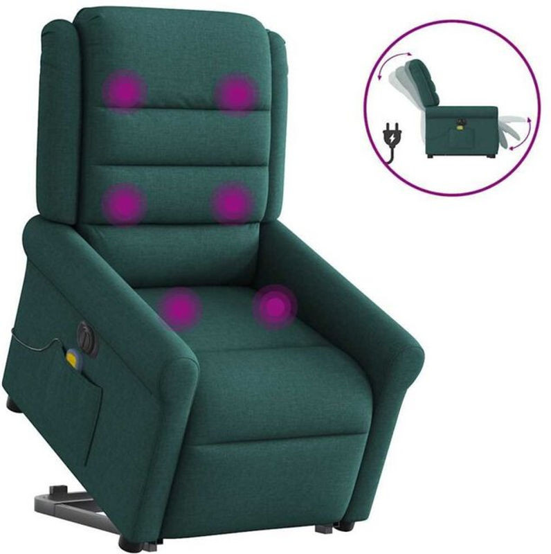 Vidaxl Elektrischer Massagesessel mit Aufstehhilfe in Grün aus Stoff - Bild 1