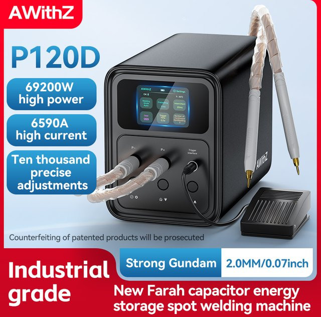 Awithz Punktschweißgerät 69200W 6590A Hochstrom-Superkondensator-Punktschweißmaschine für DIY 18650 Lithium-Batterien, Schwarz - Bild 1