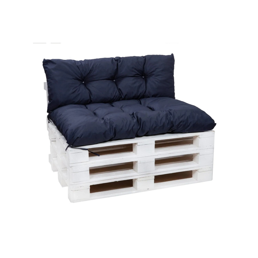 Setgarden Palettenkissen Set in Marine Blau bestehend aus 1 Sitzkissen und 1 Rückenkissen, Breite: 120 cm, Tiefe: 60 cm, Höhe: 15 cm - Bild 2