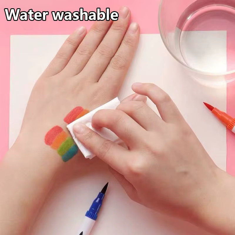 Doppelseitiges Markierungsstift-Set mit 12 bis 120 Farben, waschbare Tinte auf Wasserbasis für Kunst und Skizzen, Mehrfarbiges Zeichenzubehör - Bild 3