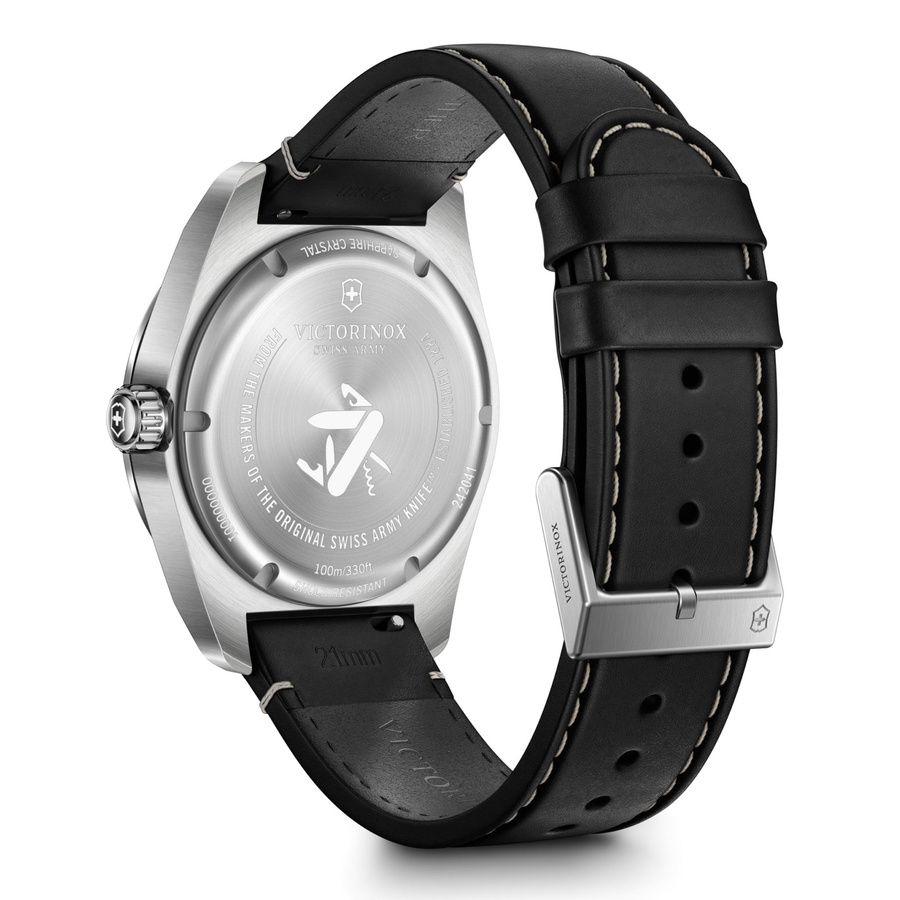 Victorinox Armbanduhr, Quarz, Edelstahlgehäuse, Leder, Schwarz, Herren - Bild 3