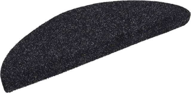 vidaXL Selbstklebende Treppenmatten, 5 Stück, Schwarz, B/H/T: 56 x 17 x 3 cm, rutschfest und geräuschdämmend - Bild 1