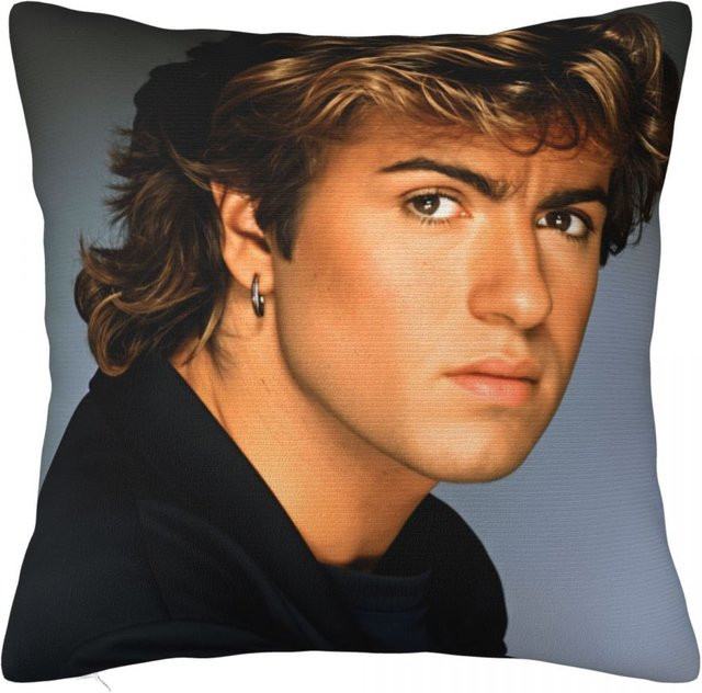 Quadratischer Kissenbezug George Michael Vintage Design von JMG Clothing, Mehrfarbig, B/T/H: 50 x 50 x 50 cm - Bild 1