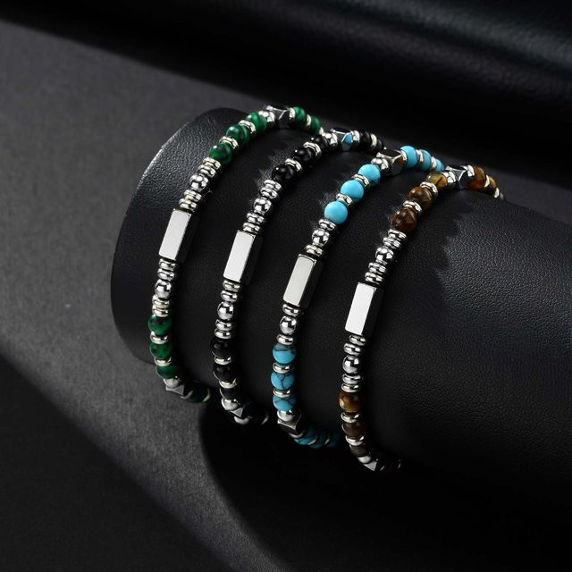prjewel Armband, Edelstahl, Perle, Tigerauge, Herren - Bild 1