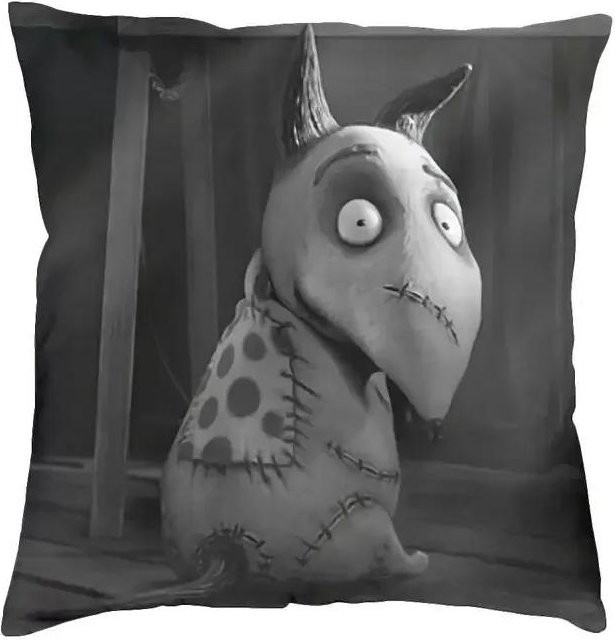 Evich Kissenbezug Frankenweenie Glitzernder Hund aus Samt, Farbe: Grau, B/T/H: 50 x 50 x 1 cm - Bild 1