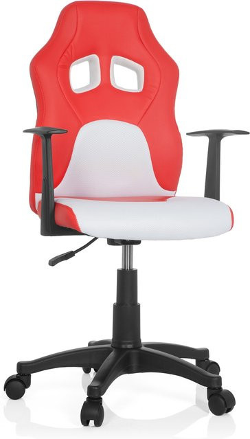 hjh OFFICE Kinderdrehstuhl TEEN GAME AL Sportlicher Gaming-Stuhl für Teenager aus Kunstleder mit Armlehnen in Rot - Bild 1