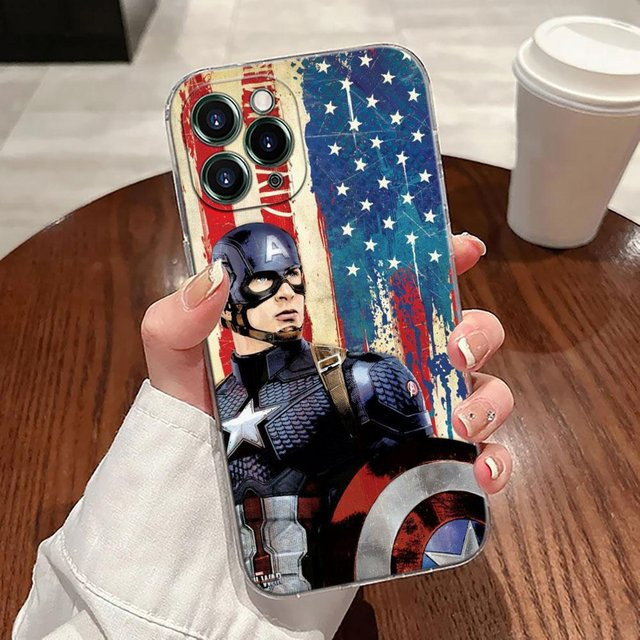 Transparente Marvel Captain America Schild Handyhülle für iPhone 11 bis iPhone 17 Pro Max und weitere Modelle - Bild 1