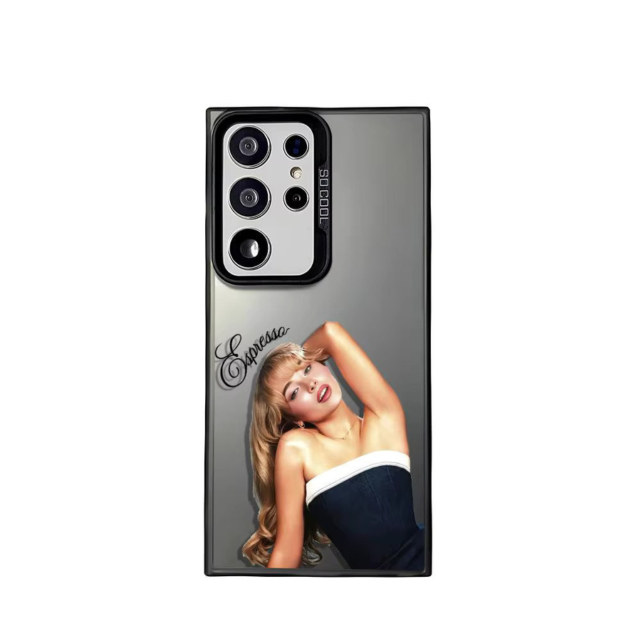Silberne Sabrina Carpenter Portrait Handyhülle aus Silikon für Samsung Galaxy S25 Edge S24 S23 S22 S21 S20 Ultra - Bild 5