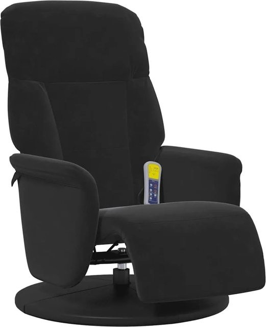 vidaXL Massagesessel mit Fußteil in Schwarz aus Samt und Schaumstoff - Bild 1