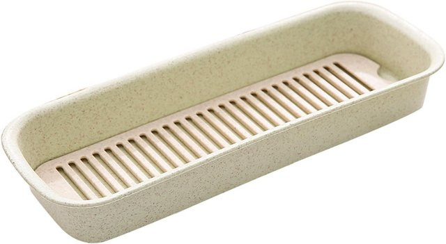 Multifunktionaler Besteckkasten mit abnehmbarer Abtropfschale von CosyHome in Beige - Bild 1