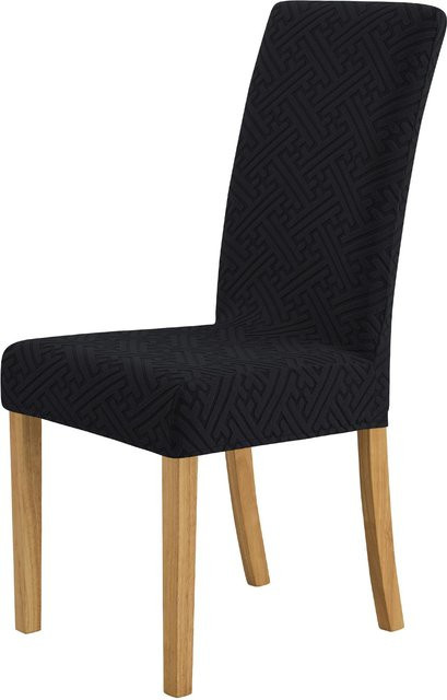 Rutschfester Jacquard Köper Stuhlbezug von Yiran bag in Schwarz für Esszimmer und Wohnzimmer - Bild 1