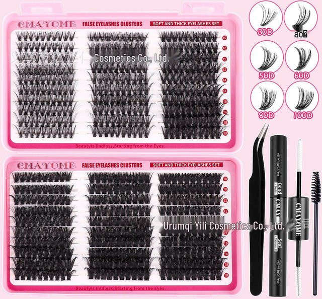 Global Beauty Falsche Wimpern, 600 Büschel, Selbstklebend, Unisex - Bild 1