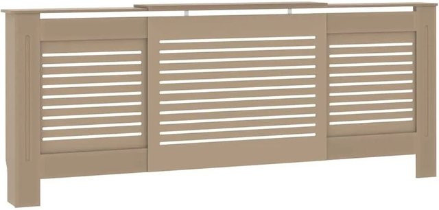 vidaXL Heizkörperverkleidung aus MDF in Braun mit modernem Lattenrost-Design, Höhe: 205 cm, Breite: 81,5 cm, Tiefe: 20,5 cm - Bild 1