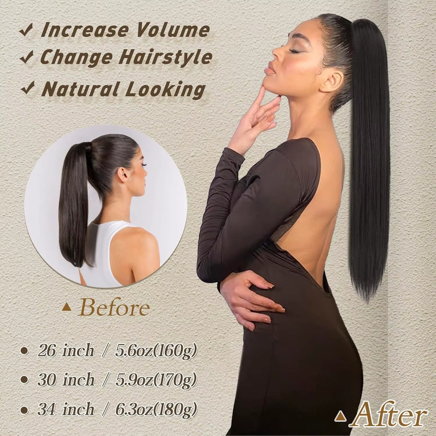 Manetique Haartextur Verlängerung Pferdeschwanz, Synthetisch, Damen - Bild 2