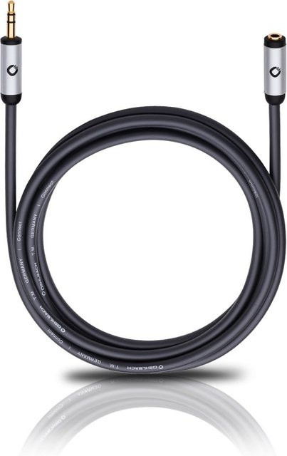 Oehlbach Audiokabel 3,5 mm Klinke auf 3,5 mm Klinke, 5 m, Schwarz/Weiß - Bild 1