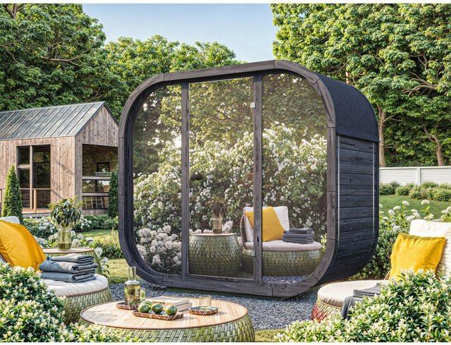 Fjordholz Fass-Sauna Modell Luxe-2 Premium Black Edition - Bild 1