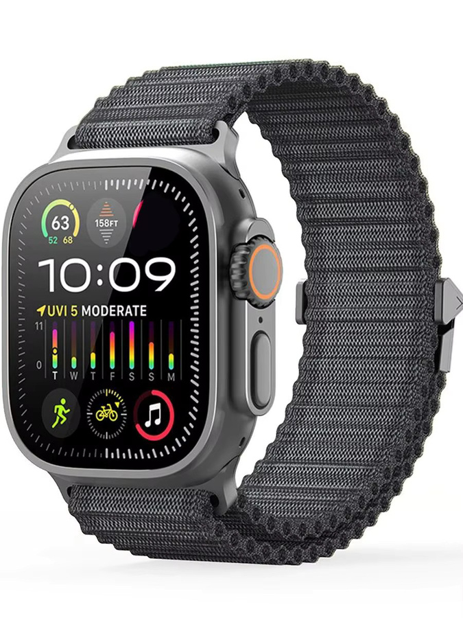 Uhrenarmband Nylon, Schwarz, Unisex - Bild 4