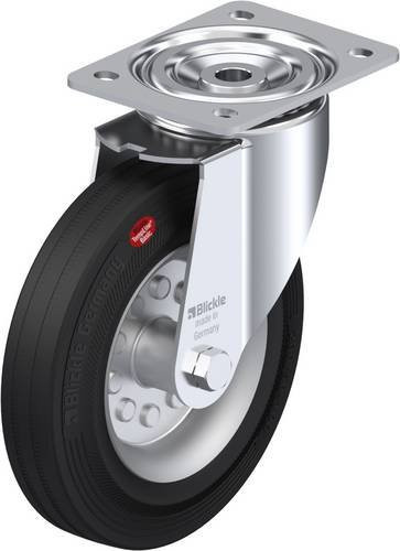 Blickle Lenkrolle LI-VEHI 200R aus verzinktem Stahl in Silber und Schwarz mit 200 mm Rad-Durchmesser und 180 kg Tragfähigkeit - Bild 1