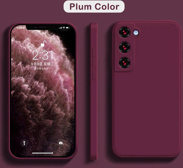 Luxus Flüssigsilikonhülle für Samsung Galaxy S26 S25 S24 S23 S22 S21 S20 S10 Ultra Plus A54 A53 A52 A33 A32 in Pflaume - Bild 1