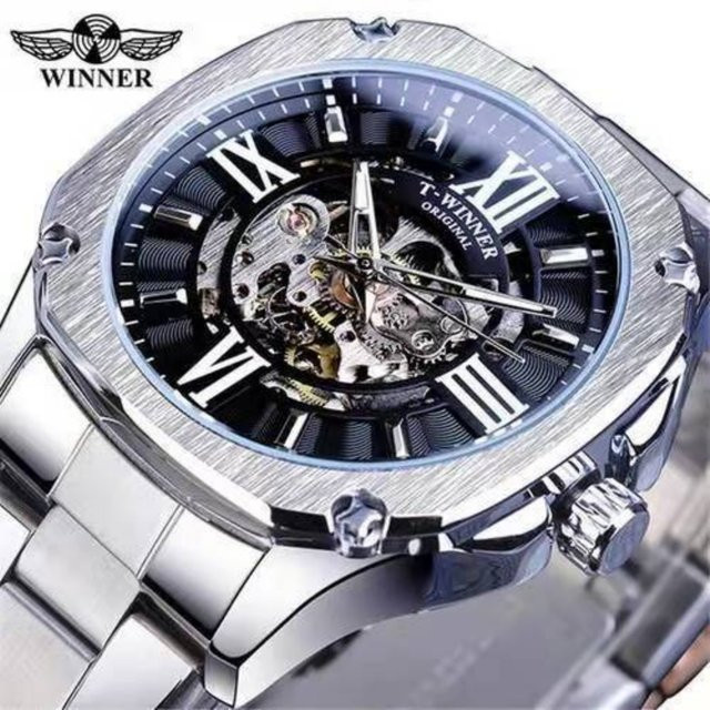 FORSINING Armbanduhr, Automatik, eckig, Edelstahl, Silber, Herren - Bild 1