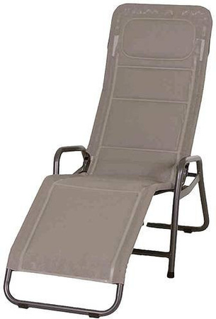 Siena Garden Kippliege Fano aus Textilene und pulverbeschichtetem Stahl in Anthrazit und Beige, B/T/H: 71 x 150 x 112 cm