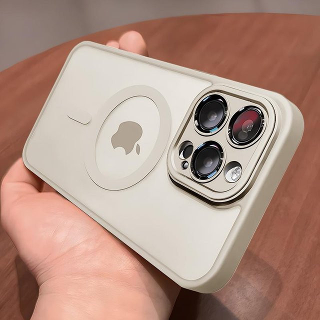 MagSafe Schutzhülle für Apple iPhone 15 14 13 12 11 Pro Max Plus in Grau, transparente stoßfeste Hülle mit magnetischer kabelloser Ladefunktion - Bild 1
