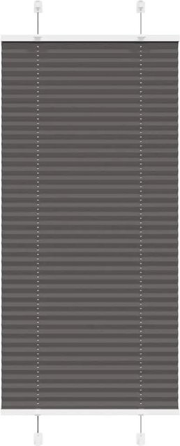 vidaXL Plissee Schwarz aus Polyester, semi-transparent, B: 55 cm, H: 150 cm - Bild 1