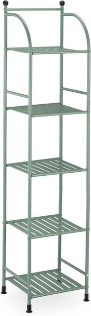 Relaxdays Standregal aus Metall in Grün mit 5 Ablagen, H x B x T: 145 x 33 x 28 cm - Bild 1