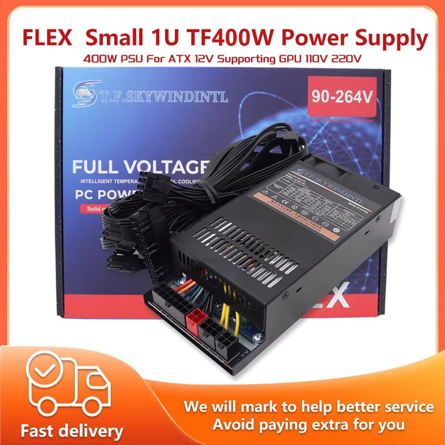 T.F.SKYWINDINTL Netzteil 400 W Flex Small 1U für ATX 12 V, Schwarz - Bild 4