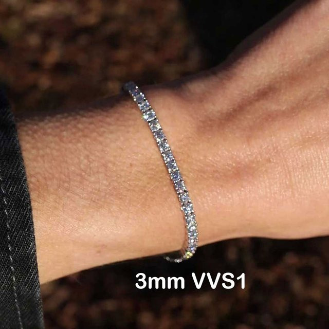 Nuoya Armband Tennis, Moissanit, Silber, Unisex - Bild 1