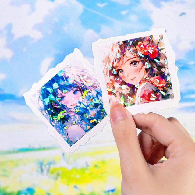 10 Blatt Anime-Mädchen Aufkleber mit niedlichen Manga-Designs in Multicolour für dein Tagebuch-DIY und Scrapbook-Deko - Bild 1