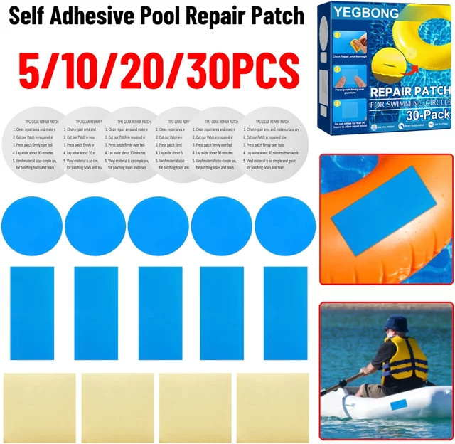APWIKOGER Selbstklebende PVC Pool Reparatur Patches Transparent für Schwimmbad, Schlauchboot und Schwimmringe - Bild 1