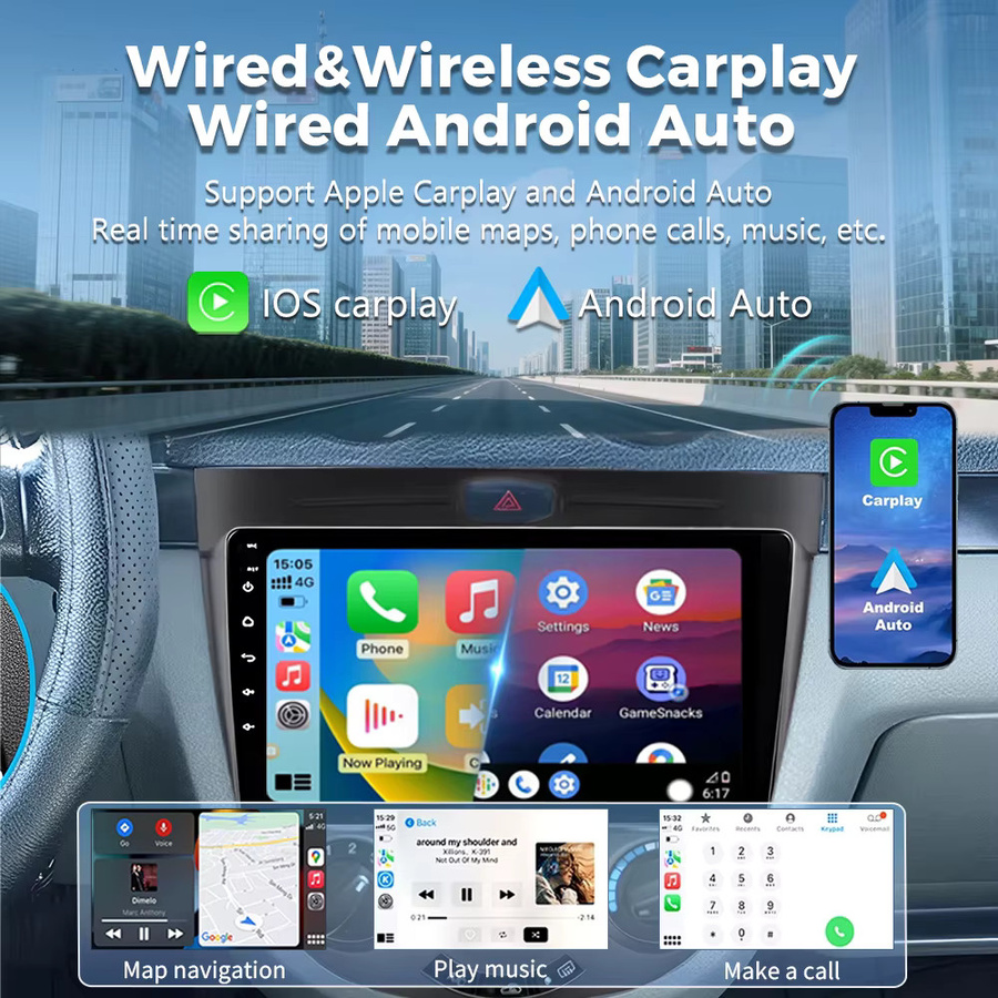 AIXNAVIS Android 16 Multimedia-Autoradio mit 2K Bildschirm und Carplay für Chevrolet Lacetti J200 und Buick Excelle HRV, Schwarz, 16G-512G - Bild 2