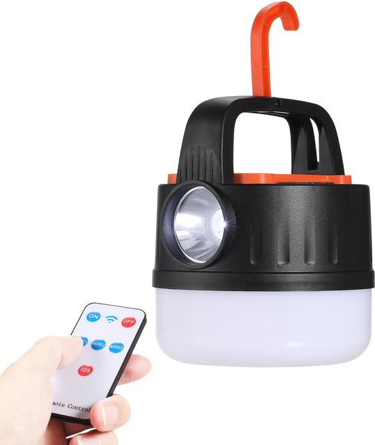 TOMTOP JMS Solar-LED-Campinglaterne als wiederaufladbare Zeltleuchte und Hängelampe in Schwarz - Bild 1