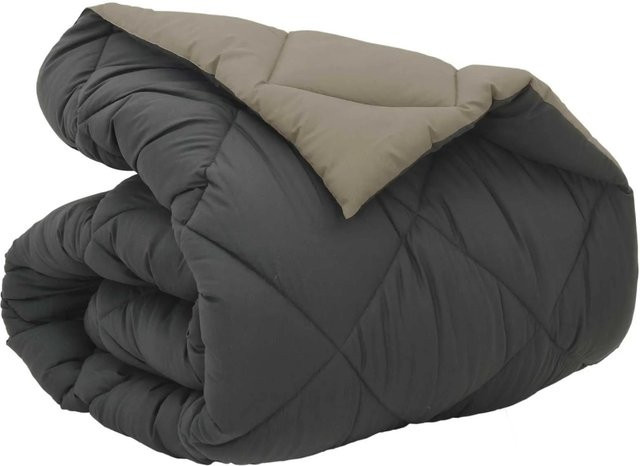 vidaXL Winterbettdecke aus Mikrofaser in Hellgrau und Anthrazit, B/T: 135 x 220 cm - Bild 1