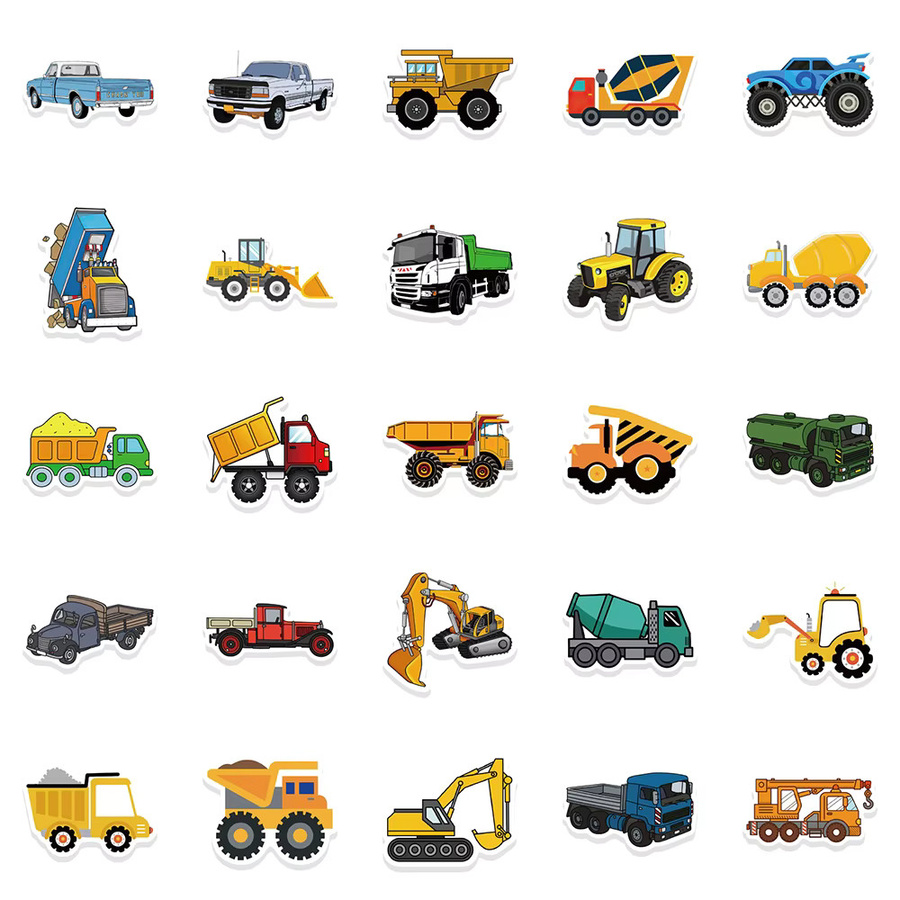 Charile Cartoon-LKW-Baufahrzeug-Aufkleber, Sticker, 10 Stück - Bild 3
