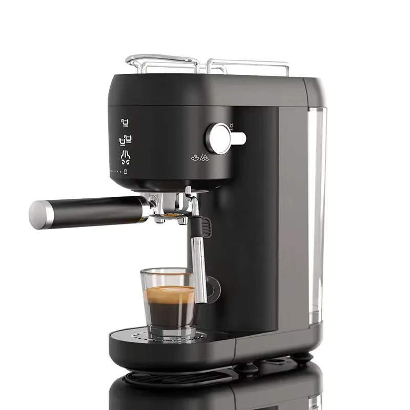 BALASHOV Halbautomatische Espressomaschine mit 20 Bar Druck, Edelstahl und Dampfdüse, Silber-Schwarz - Bild 6